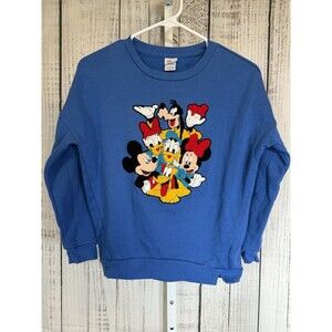 Disney Sweatshirt Blue Women’s Size XS Mickey Mouse And Friends Embroidered
